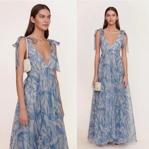 STAUD Dandelion Maxi Dress in Sky Wildflowers Size 8 NWT